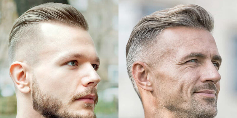 Slicked back undercut kapsel voor mannen met inhammen