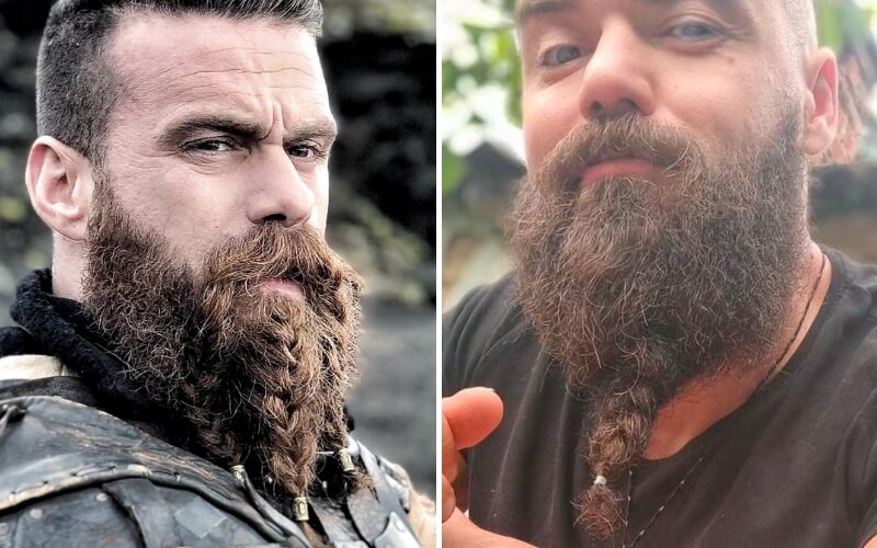 Vikingbaard met vlechten