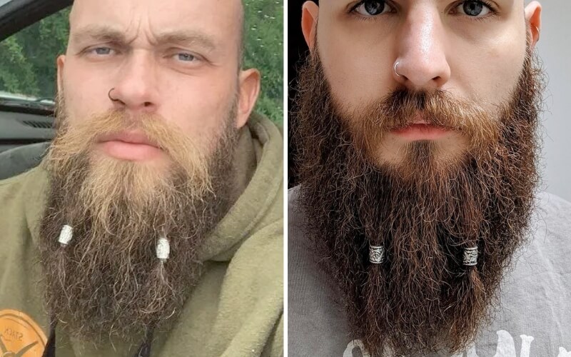 Vikingbaard met kralen